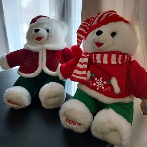 Snowflake Teddy DanDee Collector Choice Plush 2009 20in Set Of 2